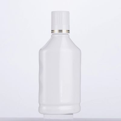 Cap Blue 500ml Plastic Mouthwash Bottle Refillable Silk Screen