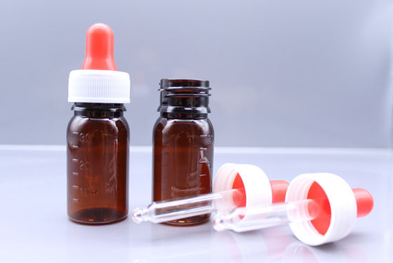 Brown Gold 15~100ml Dropper Bottle Round PET Plastic Dropping Bottles For medicine