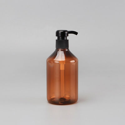 500ML Amber PET Empty Shampoo Bottle , Plastic Lotion Pump Bottle