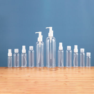 PET Plastic Lotion Bottles Boston Round Bottle 20~120ml Clear For Emulsion