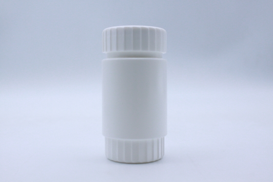 70ml PE Plastic Empty White Capsule Bottle With Child Resistant Cap