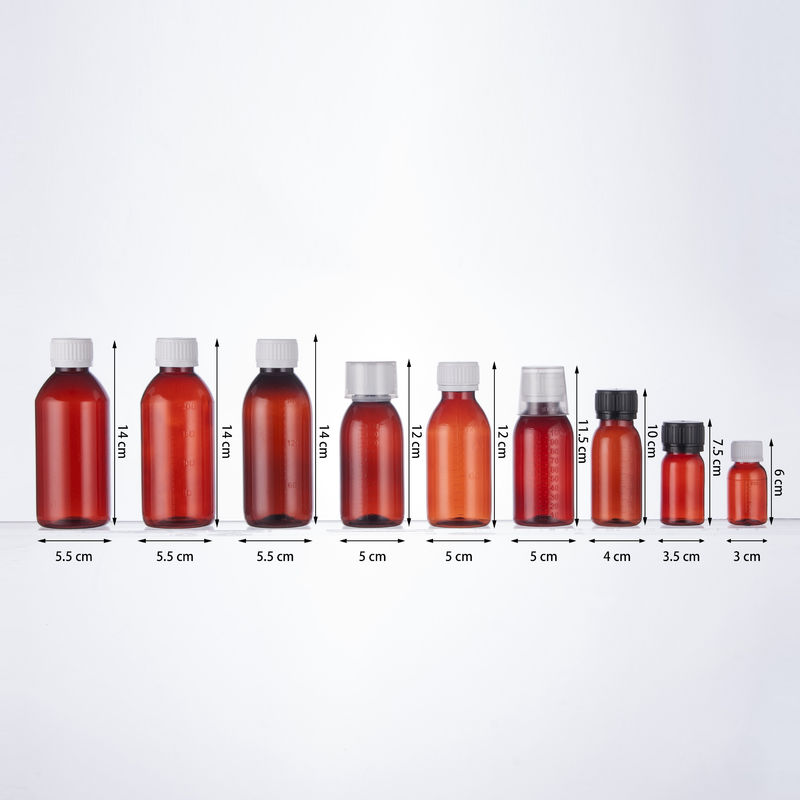 White 100ml PET Plastic Liquid Medicine Bottles For Health Care Packaging